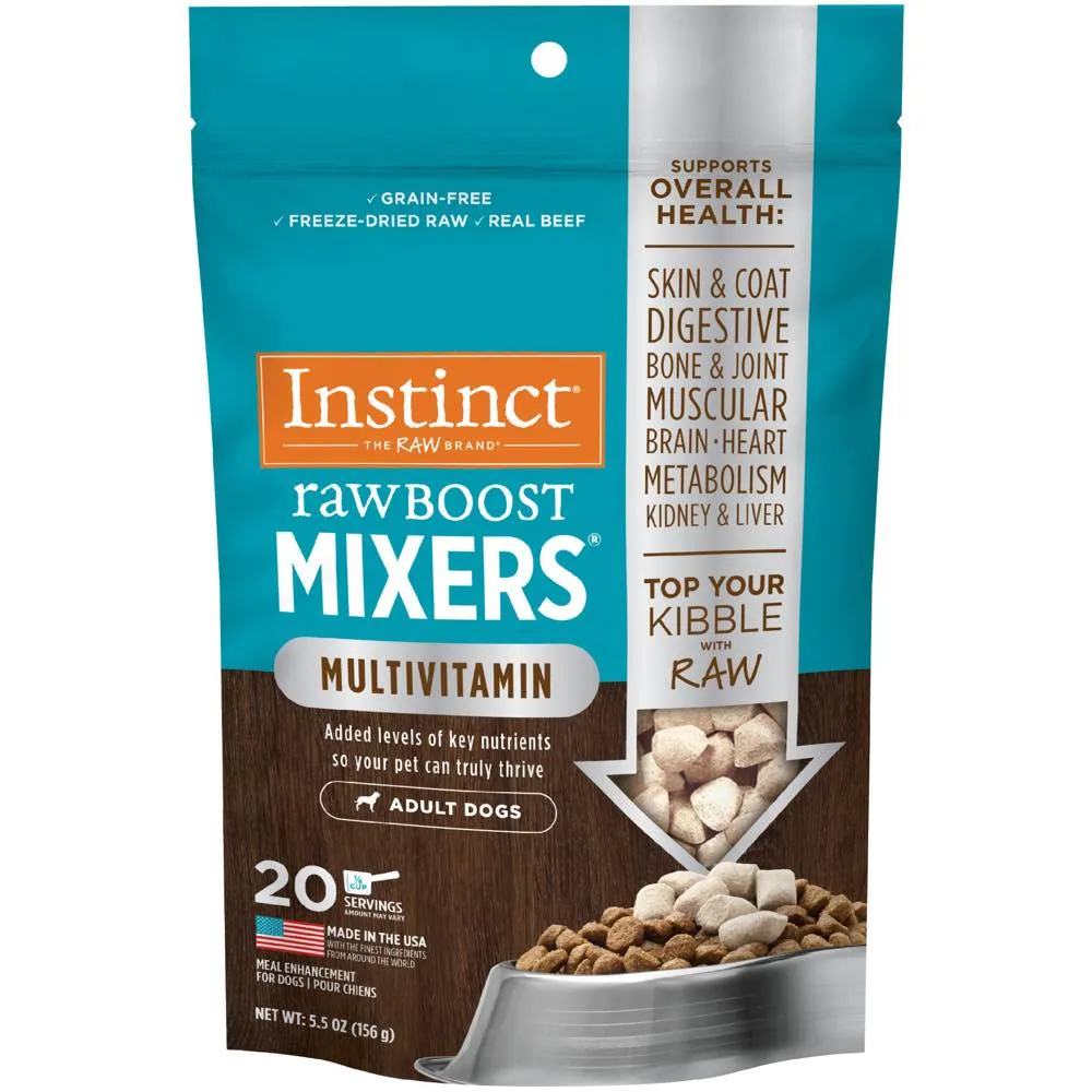 Instinct Raw Boost Mixers Multivitamin Beef Grain-Free Adult Freeze-Dried Raw Dog Food Topper 5.5oz horse supplement horse vitamins animal probiotics livestock digestive aid horse immune booster