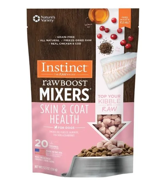Instinct Raw Boost Mixers Skin & Coat Health Freeze-Dried Raw Dog Food Topper 5.5oz horse supplement horse vitamins animal probiotics livestock digestive aid horse immune booster