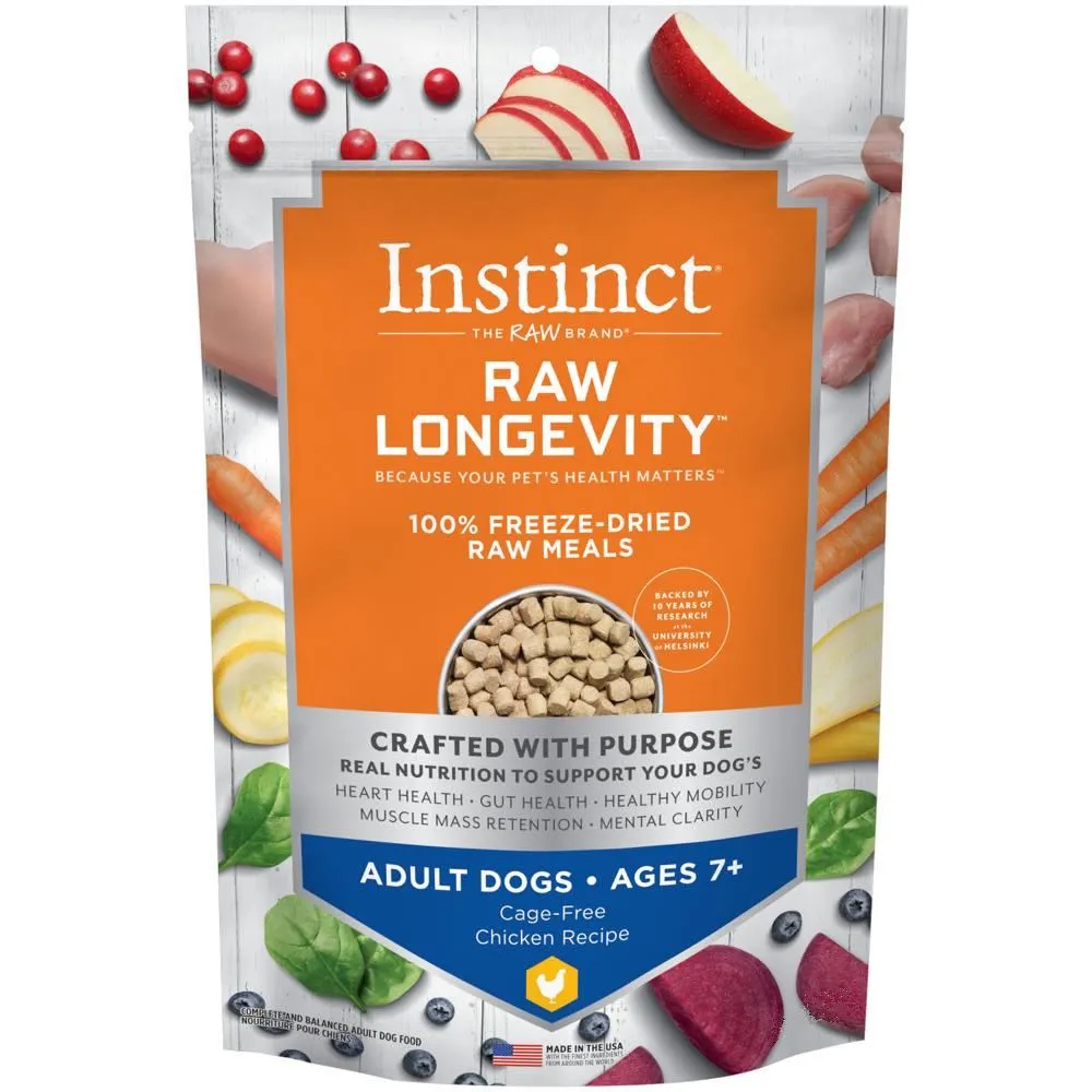 Instinct Raw Longevity 7  Chicken Grain-Free Adult & Senior Freeze-Dried Raw Dog Food 5oz dog toys interactive dog toy plush dog toy dog rope toy squeaky toy