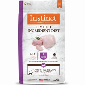 Instinct Limited Ingredient Diet Rabbit Grain-Free Adult Dry Cat Food 4.5lb natural cat food soft cat treats freeze dried cat food organic cat treats indoor cat food