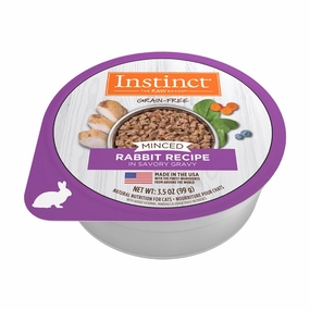 Instinct Minced Real Rabbit Recipe Grain-Free Cup Wet Cat Food 3.5oz natural cat food soft cat treats freeze dried cat food organic cat treats indoor cat food