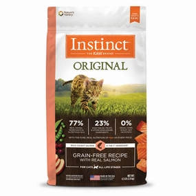 Instinct Original Real Salmon Grain-Free Dry Cat Food pet health pet wellness pet pain relief pet probiotic pet calming