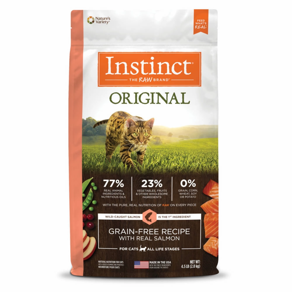 Instinct Original Real Salmon Grain-Free Dry Cat Food pet health pet wellness pet pain relief pet probiotic pet calming