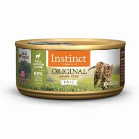 Instinct Original Real Venison Pate Grain-Free Canned Cat Food 5.5oz cat food cans soft cat food high protein cat food natural cat food senior cat food