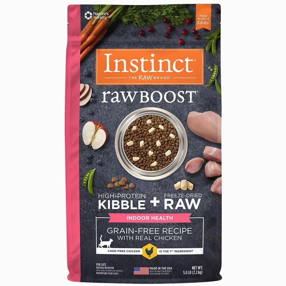 Instinct Raw Boost Indoor Health Chicken Grain-Free Dry Cat Food 5lb kitten food wet kitten food kitten milk kitten treats grain free kitten food