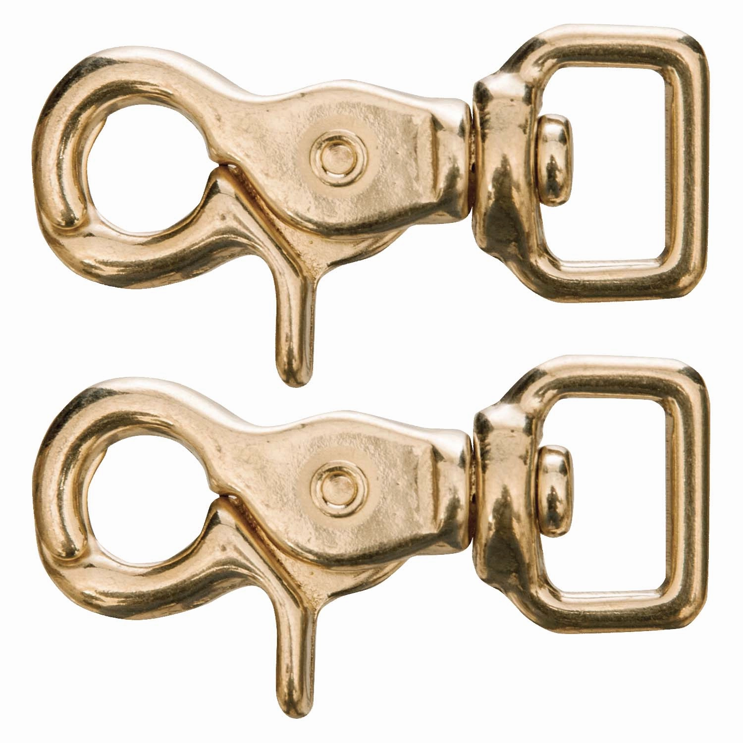 Jeffers Brass Trigger Snap with Square Swivel Eye
