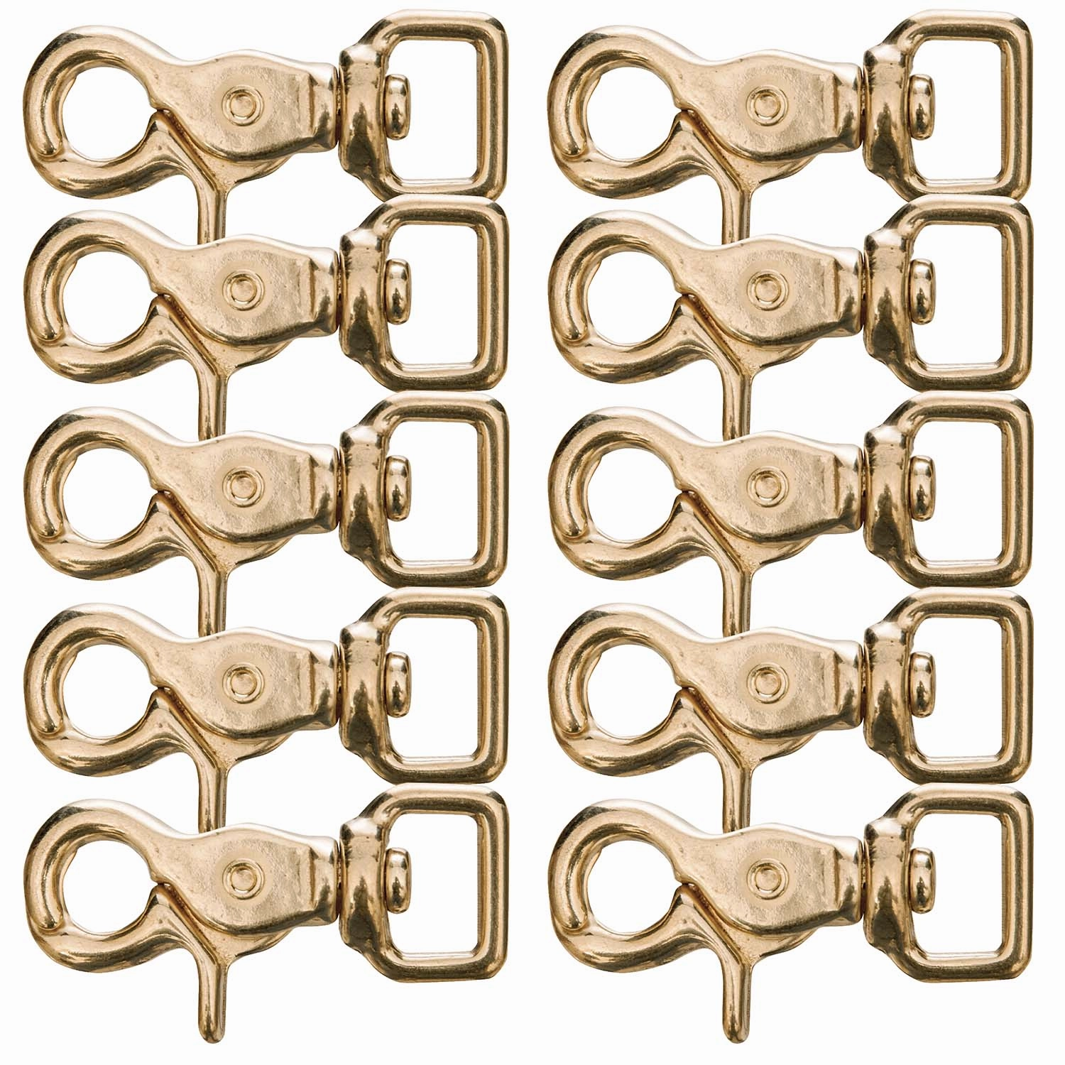 Jeffers Brass Trigger Snap with Square Swivel Eye