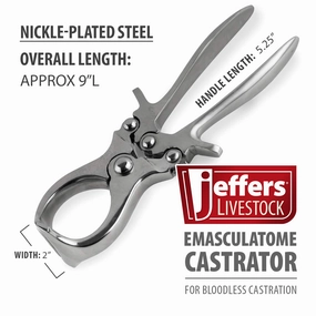 Jeffers Emasculatome Steel Castrator Tool, 9" wet cat food canned food for cats gravy cat cans soft texture cat food wet pouches