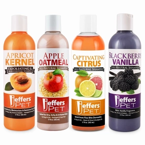 Jeffers Fruity Pup Shampoos, 4 Piece Kit cat beds cat scratching post cat shampoo cat tunnel cat brush