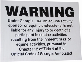 Jeffers Georgia State Equine Liability Signs, 24" x 18" grooming tools dog brush cat nail clipper pets shampoo pet trimmer