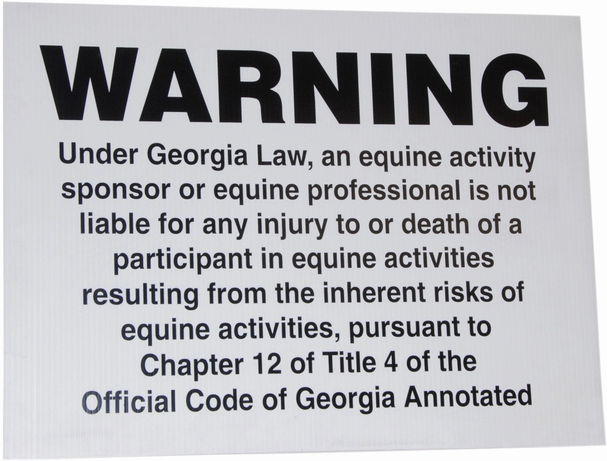 Jeffers Georgia State Equine Liability Signs, 24" x 18" grooming tools dog brush cat nail clipper pets shampoo pet trimmer
