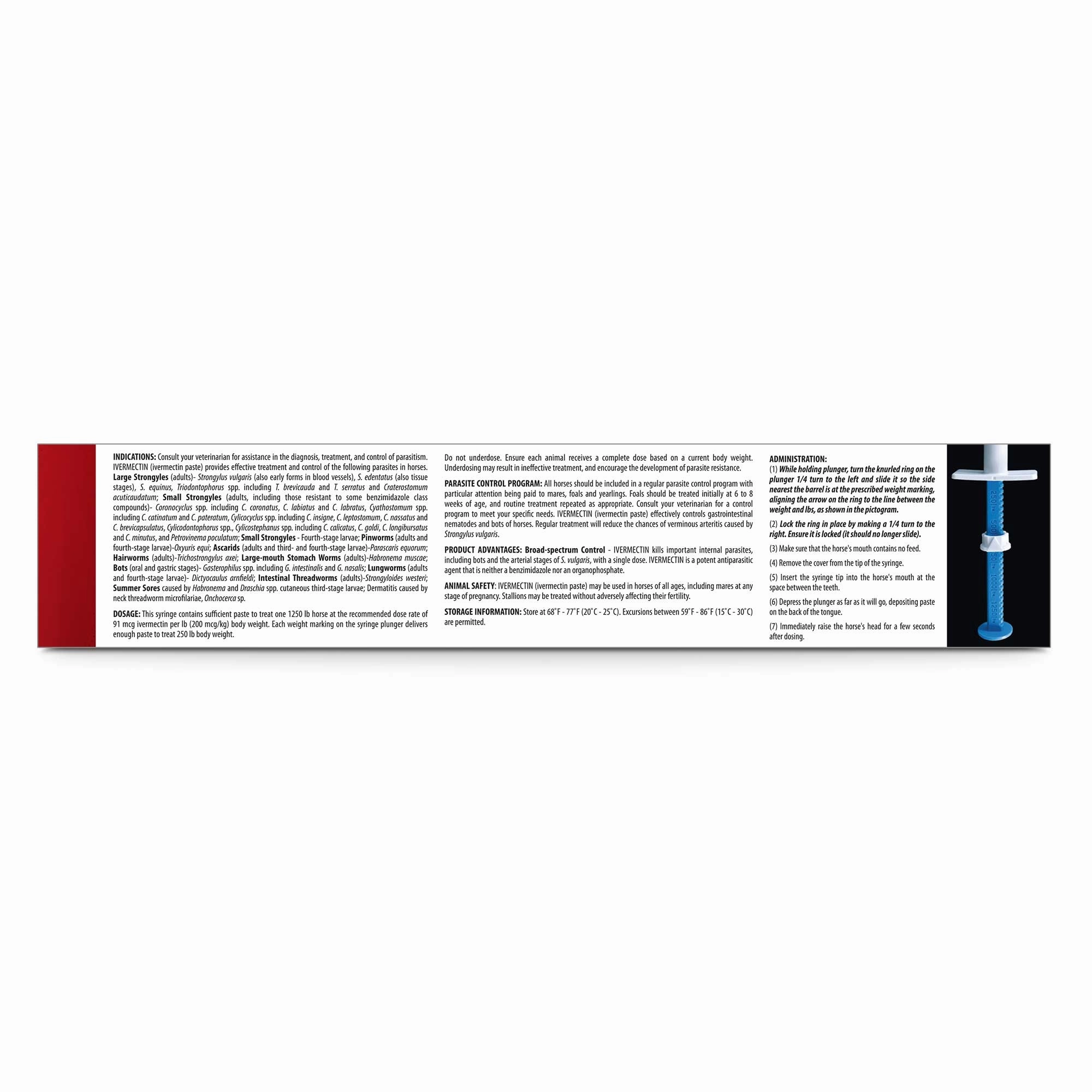 Jeffers Ivermectin Horse Dewormer Gel, Apple Flavored
