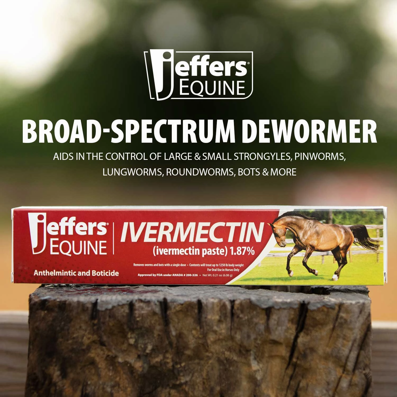 Jeffers Ivermectin Horse Dewormer Gel, Apple Flavored