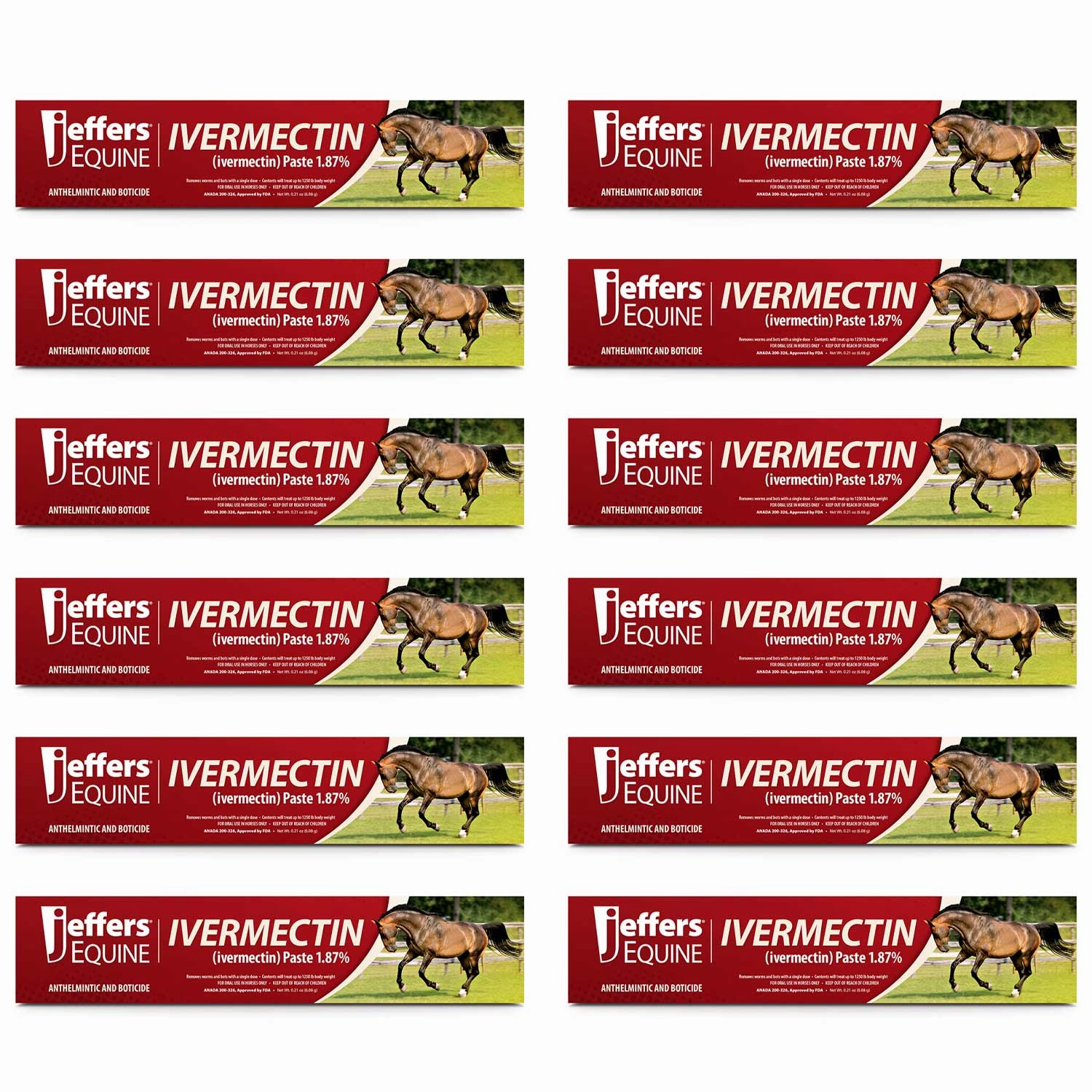 Jeffers Ivermectin Horse Dewormer Gel, Apple Flavored