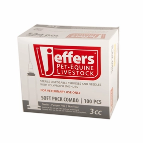 Jeffers Luer Lock Syringe/Needle Combo, Box of 100 tuff dog toys durable toys for dogs chew tested toys hard chew toy strong plush
