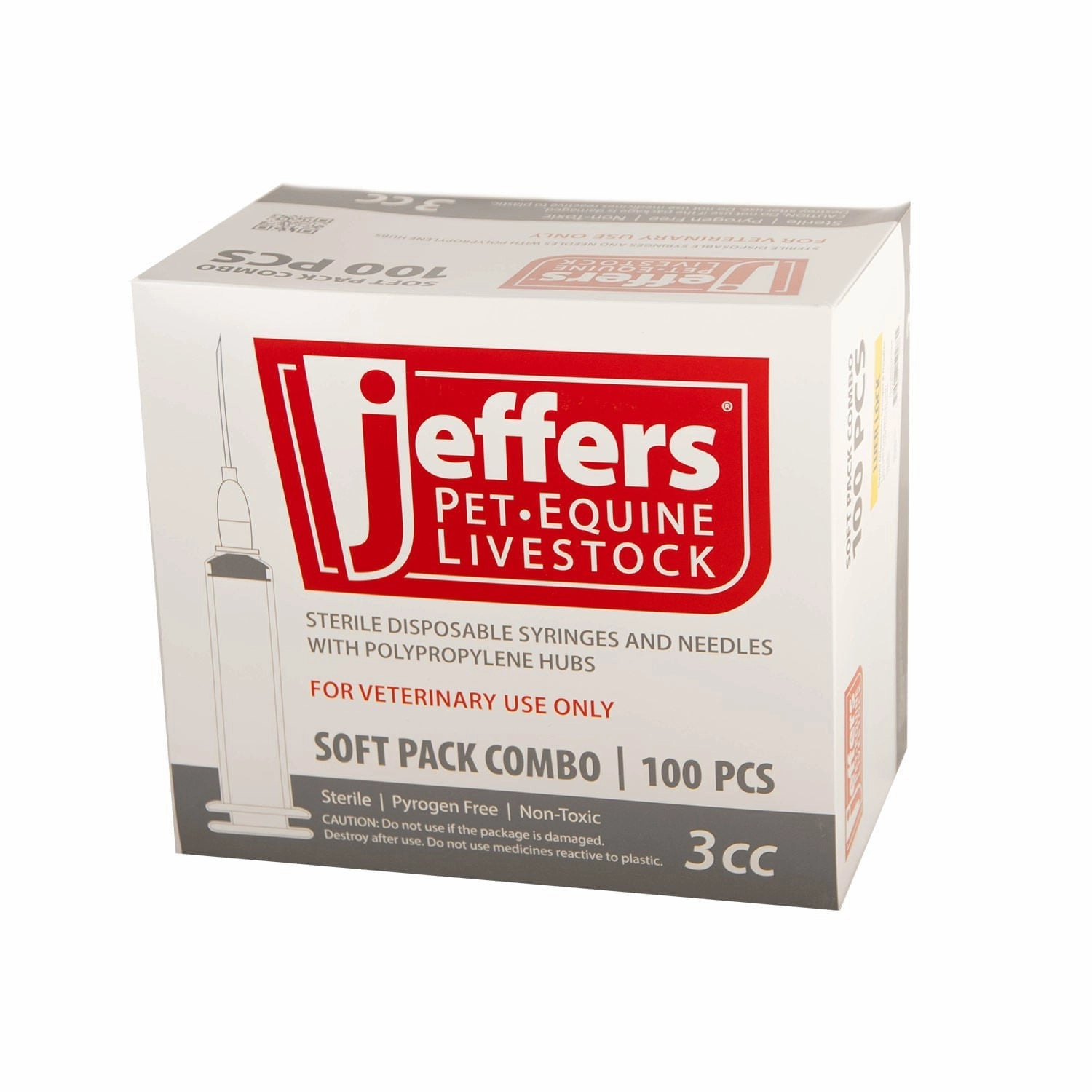 Jeffers Luer Lock Syringe/Needle Combo, Box of 100 tuff dog toys durable toys for dogs chew tested toys hard chew toy strong plush