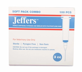 Jeffers Luer Slip Syringe/Needle Combo, Box of 100 plush dog toys fluffy dog toy dog cuddle toy dog toy set stuffed toy for dogs
