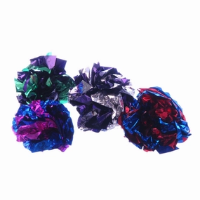Jeffers Mylar Crackle Balls Cat Toys, 4 pk cat grooming cat shampoo cat conditioner cat comb cat grooming glove
