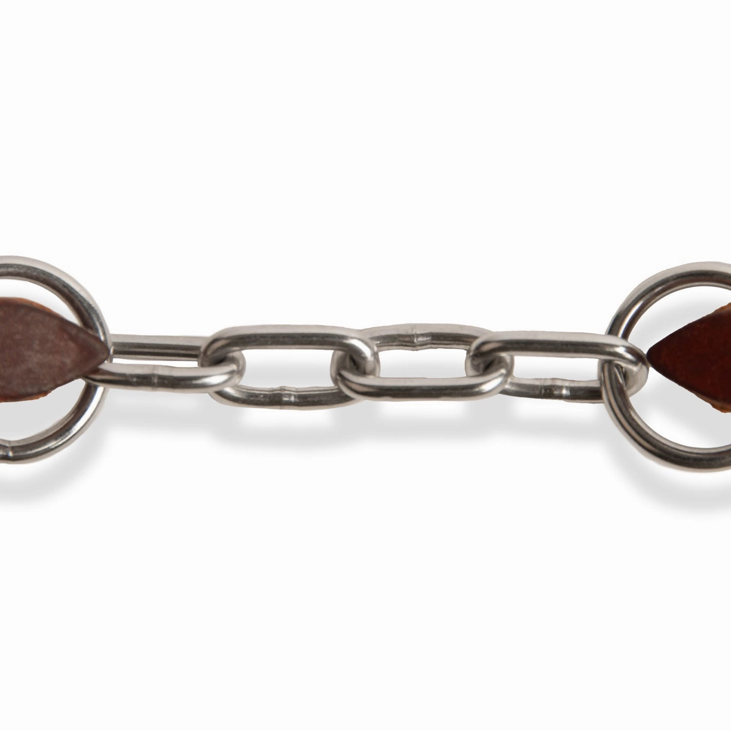 Jeffers Poplar Head Premium Single Chain Latigo Leather Curb Chain