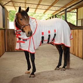 Jeffers Solaris Horse Fly Sheet with Detachable Neck, Grey & Red poultry remedies poultry supplement goat vitamins sheep probiotics animal health boost