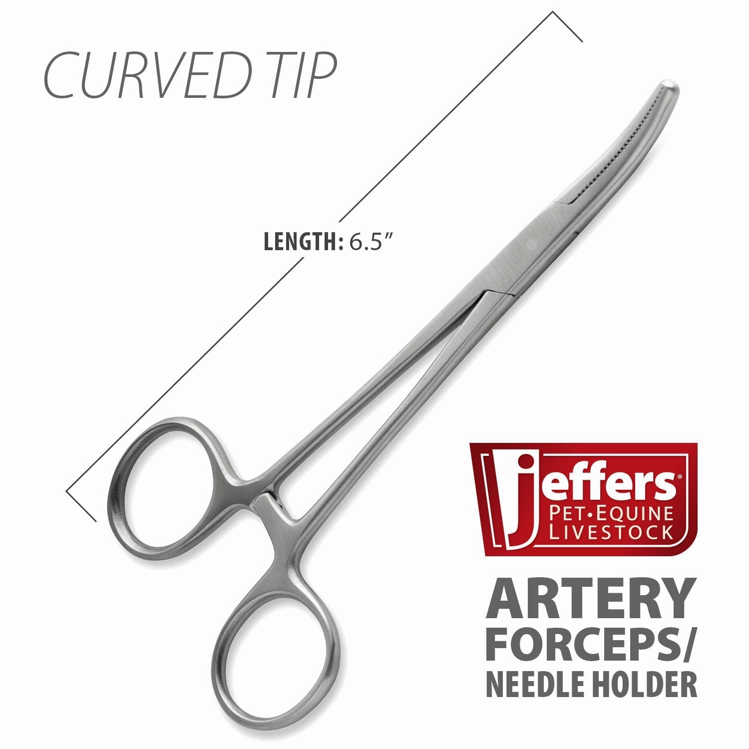 Jeffers Stainless Steel Artery Forceps/Needle Holder with Locking Mechanism, Curved or Straight Tip cat grooming cat shampoo cat conditioner cat comb cat grooming glove