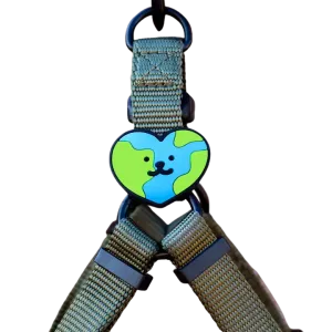 Jiby Dog Crew Silicone Dog Badge Charm - Earth Heart dog accessories dog collar dog leash dog bowtie dog backpack
