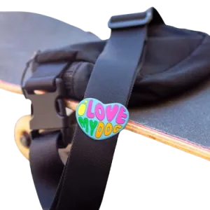 Jiby Dog Crew Silicone Dog Badge Charm - Love My Dog dog accessories dog collar dog leash dog bowtie dog backpack