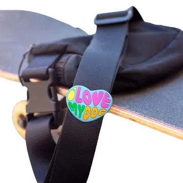 Jiby Dog Crew Silicone Dog Badge Charm - Love My Dog dog accessories dog collar dog leash dog bowtie dog backpack