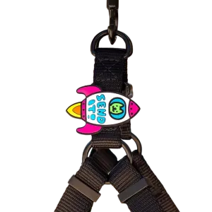 Jiby Dog Crew Silicone Dog Badge Charm - Rocket dog accessories dog collar dog leash dog bowtie dog backpack