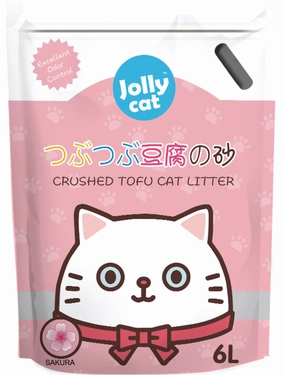 Jollycat Crushed Tofu Sakura Cat Litter 6L kitten supplies kitten toys kitten food kitten litter box kitten bed