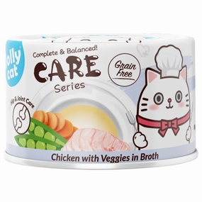 Jollycat Hip & Joint Care Chicken With Veggies In Broth Grain-Free Canned Cat Food 80g cat food cans soft cat food high protein cat food natural cat food senior cat food