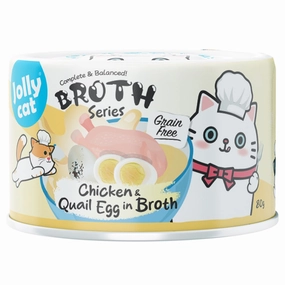 Jollycat Pure Chicken & Quail Egg In Broth Grain-Free Canned Cat Food 80g cat food cans soft cat food high protein cat food natural cat food senior cat food