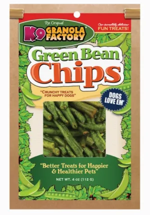 K9 Granola Factory Natural Chips - Green Bean 4oz Bag goat vitamins sheep health poultry medicine livestock supplement animal wellness