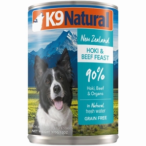 K9 Natural Hoki & Beef Feast Grain-Free Canned Dog Food 370g canned dog food wet dog food grain free dog food dog food with gravy beef dog food