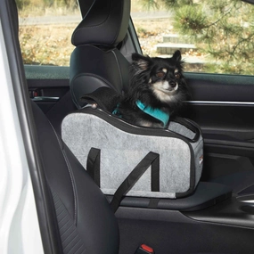 K&H Pet Products - Portable Pet Console Booster Dog Car Seat, Light Gray cat beds cat scratching post cat shampoo cat tunnel cat brush
