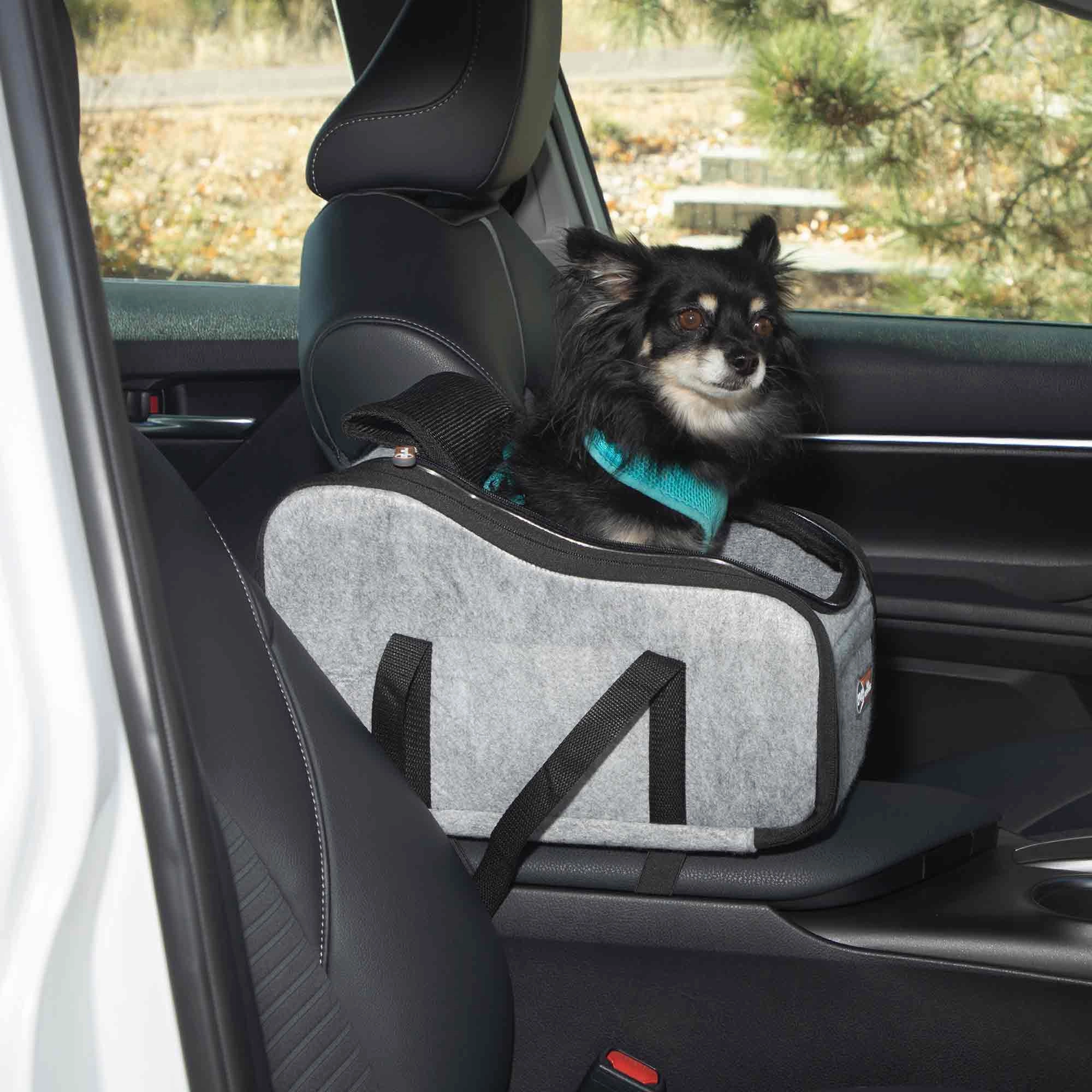 K&H Pet Products - Portable Pet Console Booster Dog Car Seat, Light Gray cat beds cat scratching post cat shampoo cat tunnel cat brush