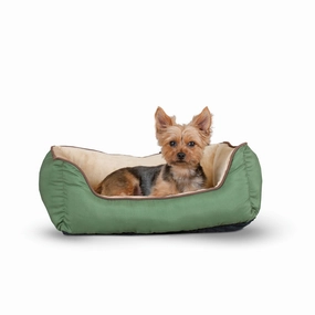 K&H Pet Products Self-Warming Lounge Sleeper Pet Bed, Sage/Tan, Small, 16" X 20" cat scratchers cat towers cat window perch cat heating pad cat calming spray