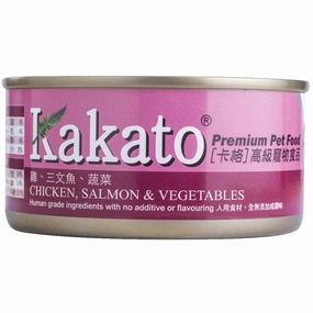 Kakato Chicken, Salmon & Vegetables Canned Pet Food 170g canned dog food wet dog food grain free dog food dog food with gravy beef dog food
