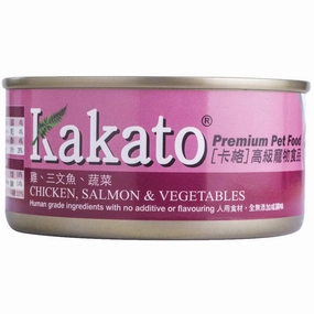Kakato Chicken, Salmon & Vegetables Canned Pet Food 170g natural cat food soft cat treats freeze dried cat food organic cat treats indoor cat food
