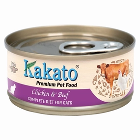 Kakato Complete Diet Chicken & Beef Canned Cat Food 70g cat food cans soft cat food high protein cat food natural cat food senior cat food