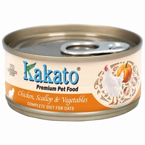 Kakato Complete Diet Chicken, Scallop & Vegetables Canned Cat Food 70g cat food cans soft cat food high protein cat food natural cat food senior cat food