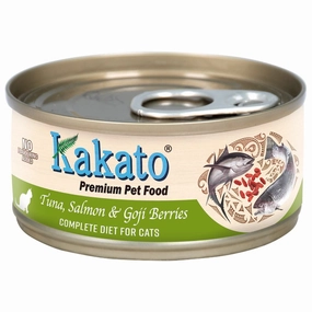 Kakato Complete Diet Tuna, Salmon & Goji Berries Canned Cat Food 70g natural cat food soft cat treats freeze dried cat food organic cat treats indoor cat food