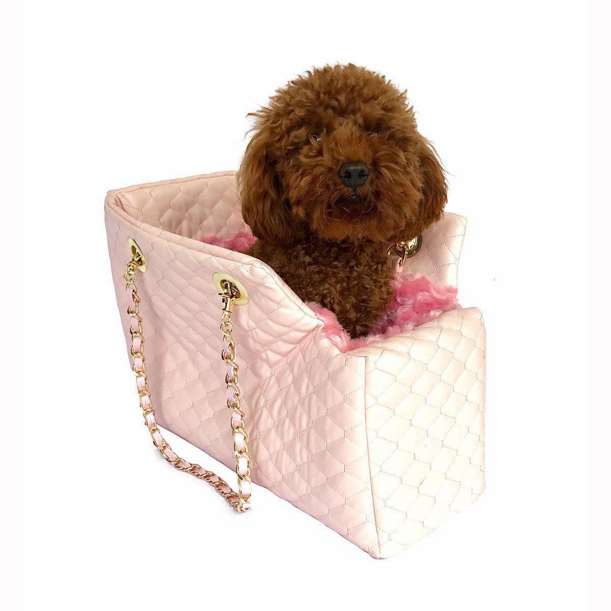 Kate Quilted Dog Carrier Pearl Pink