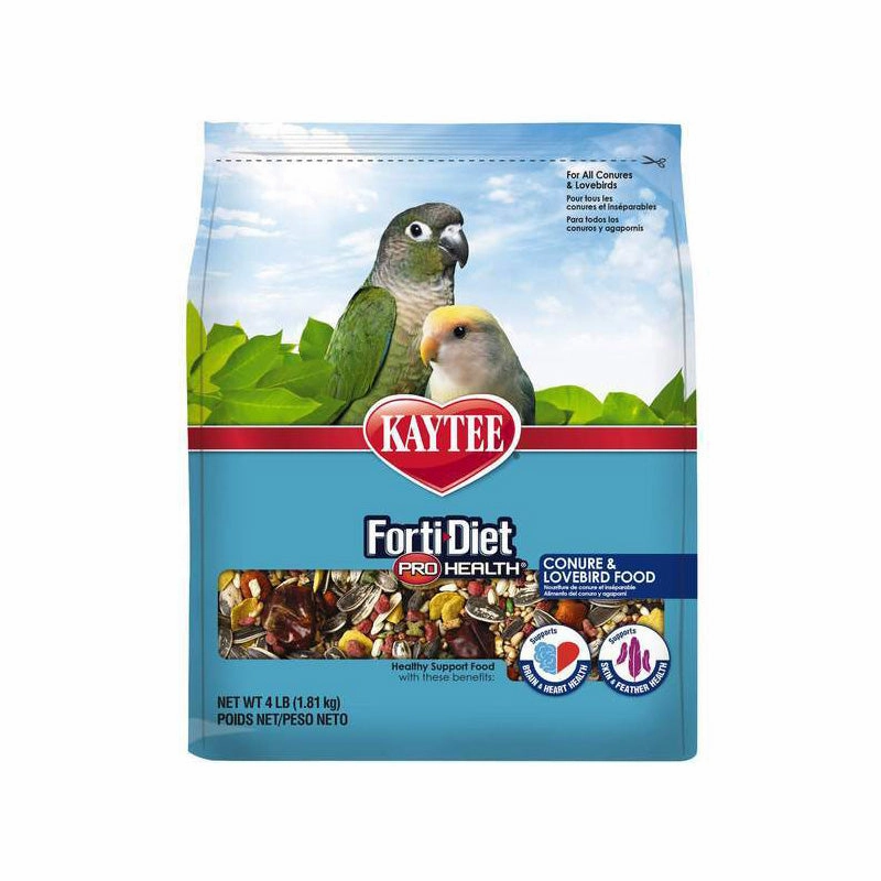 Kaytee Forti-Diet Pro Health Conure and Lovebird Food 4lb bird cage parrot food bird toys bird perch bird treats