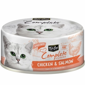 Kit Cat Complete Cuisine Pure Chicken & Salmon Grain-Free Canned Cat Food 70g cat food cans soft cat food high protein cat food natural cat food senior cat food