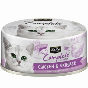 Kit Cat Complete Cuisine Pure Chicken & Skipjack Grain-Free Canned Cat Food 70g cat food cans soft cat food high protein cat food natural cat food senior cat food