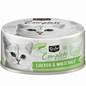 Kit Cat Complete Cuisine Pure Chicken & Whitebait Grain-Free Canned Cat Food 70g cat food cans soft cat food high protein cat food natural cat food senior cat food