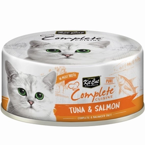 Kit Cat Complete Cuisine Pure Tuna & Salmon Grain-Free Canned Cat Food 70g cat food cans soft cat food high protein cat food natural cat food senior cat food