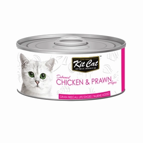 Kit Cat Deboned Chicken & Prawn Aspic Grain-Free Canned Cat Food 80g natural cat food soft cat treats freeze dried cat food organic cat treats indoor cat food