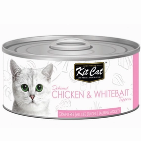 Kit Cat Deboned Chicken & Whitebait Toppers Grain-Free Canned Cat Food 80g natural cat food soft cat treats freeze dried cat food organic cat treats indoor cat food